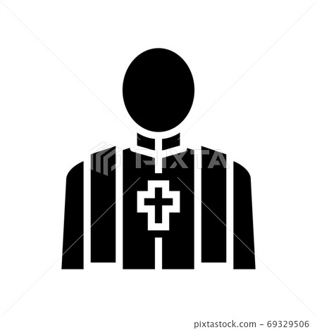 priest pastor glyph icon vector isolated illustration 69329506