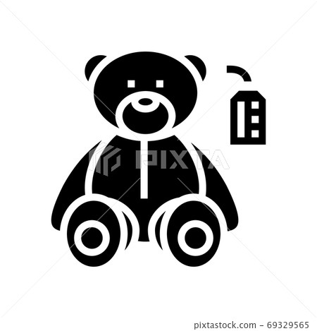 craft toy bear glyph icon vector isolated illustration craft toy bear glyph icon vector isolated illustration 69329565
