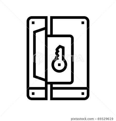 lock with key line icon vector isolated... - Stock Illustration ...