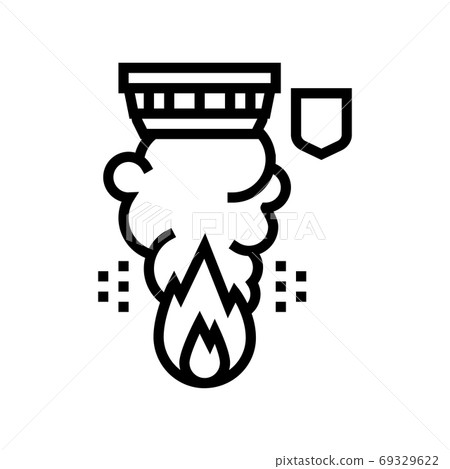 fire alarm line icon vector isolated illustration - Stock Illustration ...