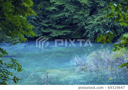 夏天的五色沼湖 照片素材 圖片 圖庫