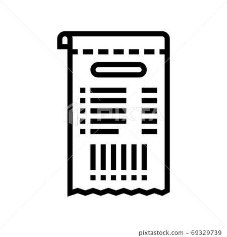 qr code on receipt line icon vector isolated illustration 69329739