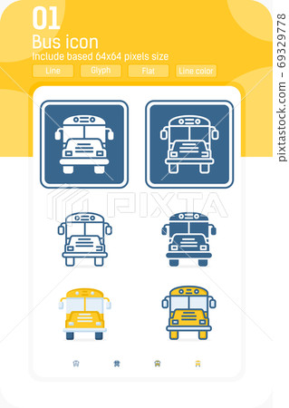 Bus sign premium icon with multiple style isolated on white background. Vector illustration concept design template for web design and mobile app, transport, UI, UX and all project. EPS file Bus sign premium icon with multiple style isolated on white background. Vector illustration concept design template for web design and mobile app, transport, UI, UX and all project. EPS file 69329778