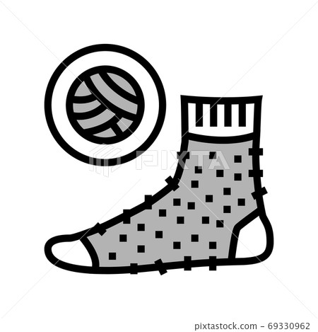 wool material sock color icon vector isolated illustration wool material sock color icon vector isolated illustration 69330962