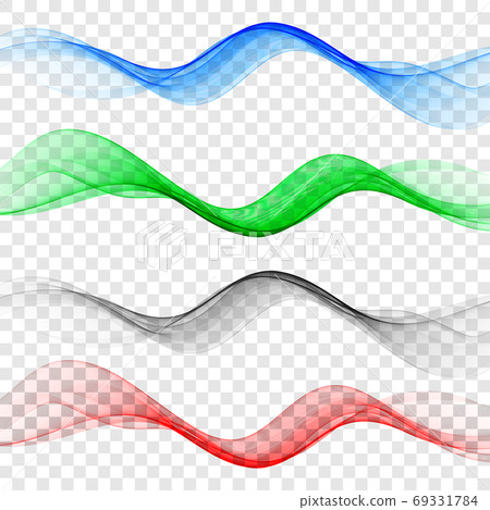 Smooth, horizontal beautiful waves set. Wave abstract background. 69331784