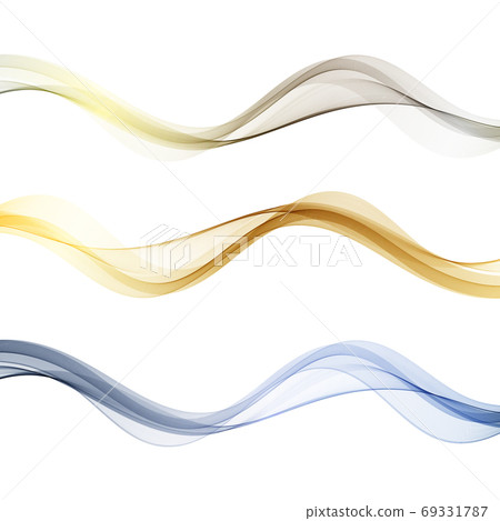 Smooth, horizontal beautiful waves set. Wave abstract background. 69331787