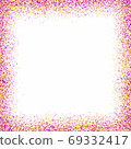 colorful dots of picture frame with copy space.The frame is made of several points combined 69332417