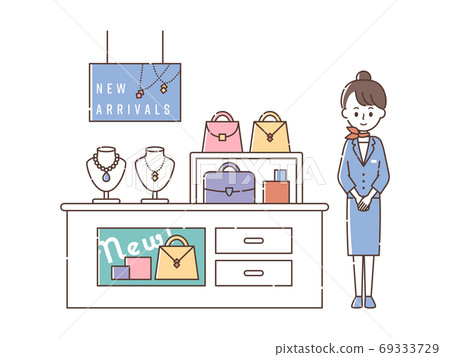 女員工在品牌店為顧客服務 69333729