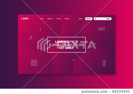 Colorful geometric landing page, interface design, vector, illustration. Colorful geometric landing page, interface design, vector, illustration. 69334445