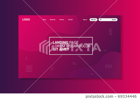 Colorful geometric landing page, interface design, vector, illustration. Colorful geometric landing page, interface design, vector, illustration. 69334446