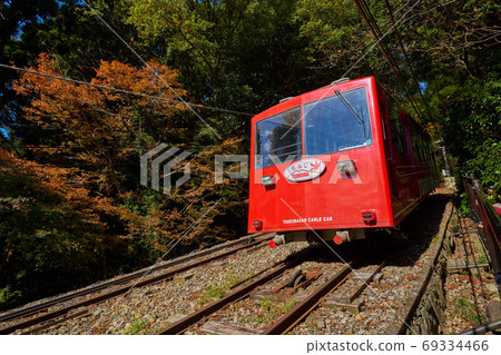 秋季從茨城縣筑波山（Miyukigahara路線）山路看到的纜車 69334466