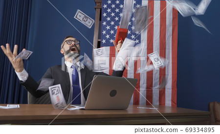 Rich business vintage, white gentleman, Caucasian person with am 69334895