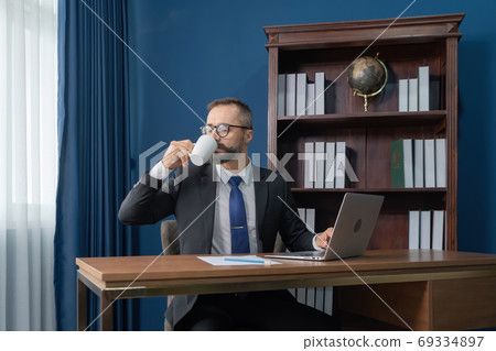 Successful vintage happy business blonde, white man, Caucasian p Successful vintage happy business blonde, white man, Caucasian p 69334897