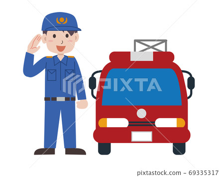 消防員和消防車 69335317