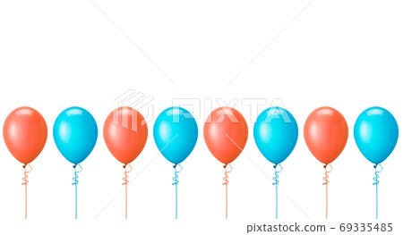 Balloons with red and blue in a row 69335485
