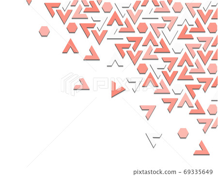3d isometric coral color geometric mosaic vector pattern for background, card, banner. Geometric creative modern corner design. 3d isometric coral color geometric mosaic vector pattern for background, card, banner. Geometric creative modern corner design. 69335649