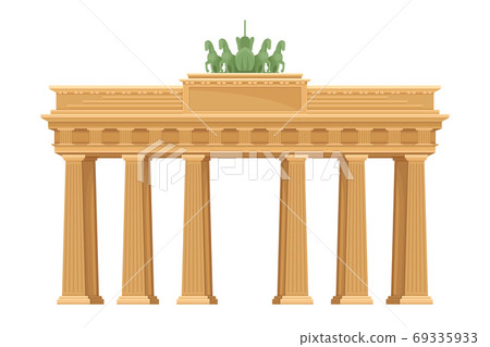 Brandenburg Gate as Monument in Berlin Vector Illustration 69335933
