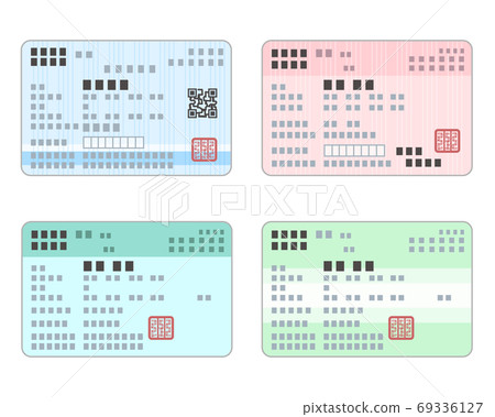 保險證書插圖（4種顏色，簡單） 69336127
