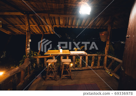 Asia homestay in orange lights at night Asia homestay in orange lights at night 69336978