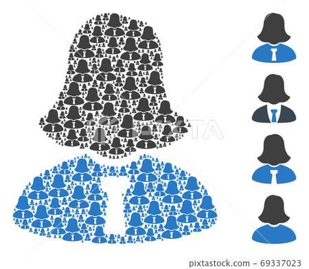 Business Lady Recursion Mosaic of Self Icons - Stock Illustration ...