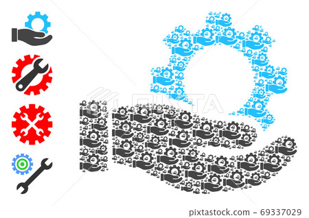 Gear Service Hand Recursive Composition of Self... - Stock Illustration ...