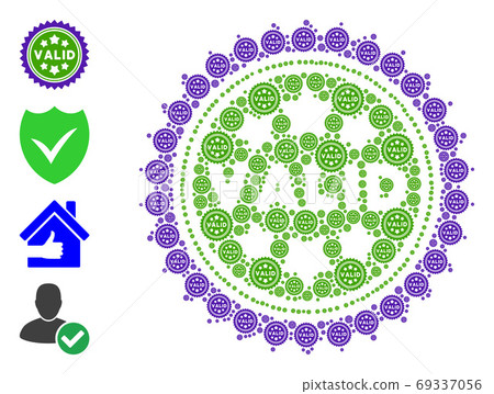 Valid Stamp Recursive Mosaic of Self Items - Stock Illustration ...