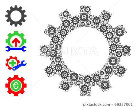 Gearwheel Fractal Composition of Self Items - Stock Illustration ...