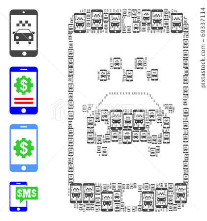 Taxi Smartphone Application Recursion Mosaic of Self Icons Taxi Smartphone Application Recursion Mosaic of Self Icons 69337114