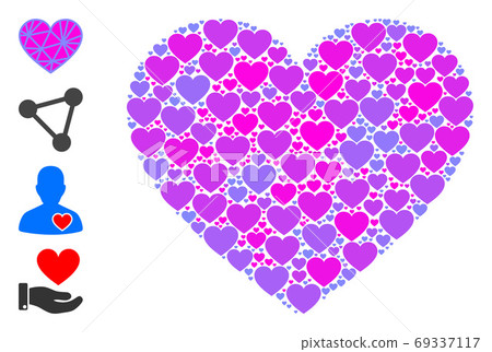 Mesh Pink Heart Fractal Composition of Self Items - Stock Illustration ...