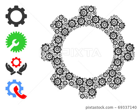 Gear Recursive Composition of Self Items - Stock Illustration [69337140 ...
