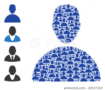 Man Fractal Mosaic of Self Icons - Stock Illustration [69337163] - PIXTA
