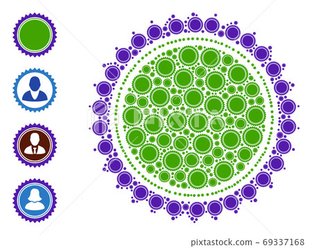 Seal Stamp Template Recursion Mosaic of Self Icons - Stock Illustration ...
