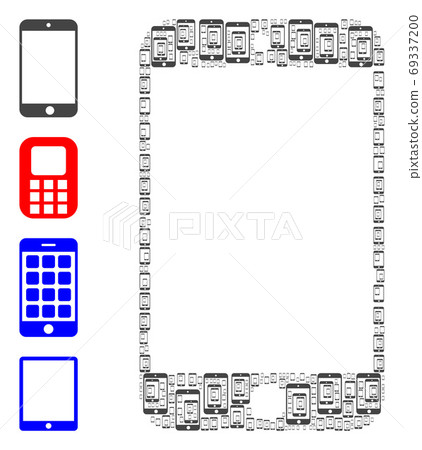 Smartphone Recursion Mosaic of Self Items - Stock Illustration ...