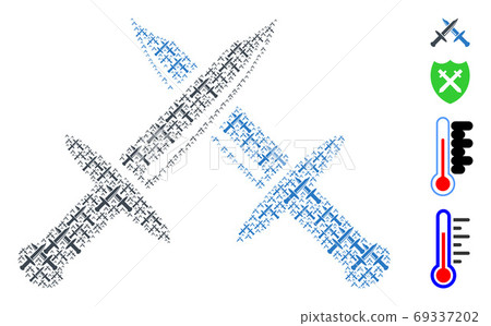 Cold Weapon Recursive Mosaic of Self Items - Stock Illustration ...