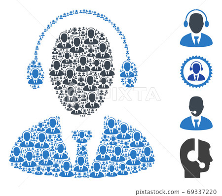 Call Center Agent Fractal Collage of Self Items-插圖素材 [69337220] - PIXTA圖庫