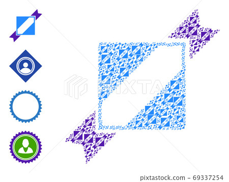 Seal Stamp Template Fractal Collage of Self Icons - Stock Illustration ...