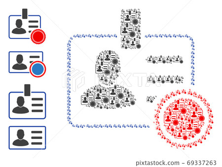 Stamped User Badge Recursion Mosaic of Self Icons - Stock Illustration ...