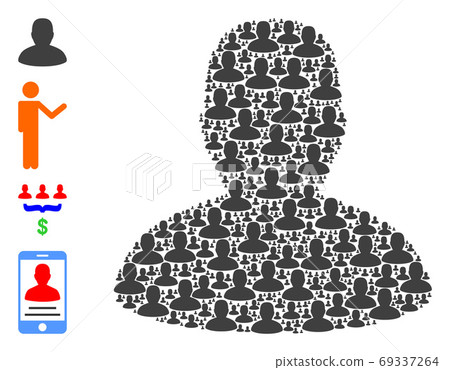 Man Recursive Mosaic of Self Icons - Stock Illustration [69337264] - PIXTA