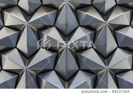 Abstract silver metal background. Geometric metal pattern angular cladding 69337265