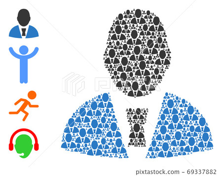 Office Clerk Recursive Mosaic of Self Items - Stock Illustration ...