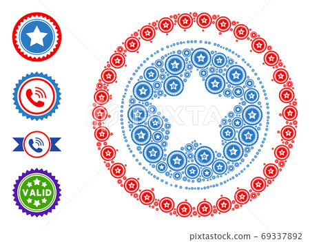 Star Seal Stamp Recursion Composition of Self... - Stock Illustration ...