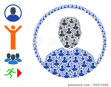 Rounded User Portrait Recursive Collage of Self... - Stock Illustration ...