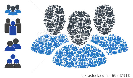 User Group Fractal Mosaic of Self Icons - Stock Illustration [69337918 ...