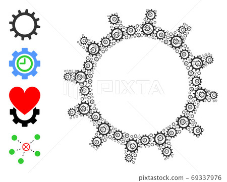 Gear Fractal Mosaic of Self Icons - Stock Illustration [69337976] - PIXTA