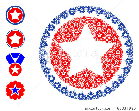 Star Seal Stamp Fractal Composition of Self Items - Stock Illustration ...