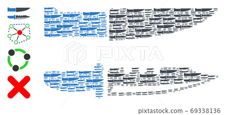 Knives Recursive Mosaic of Self Items - Stock Illustration [69338136 ...