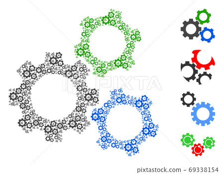 Cogwheels Fractal Composition of Self Icons - Stock Illustration ...