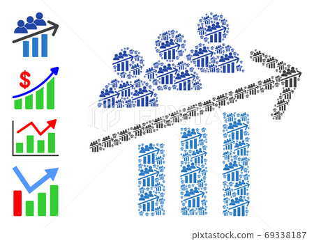 Users Trend Arrow Recursive Mosaic of Self Icons - Stock Illustration ...