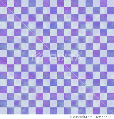 水彩風格格仔圖案（murasaki） 69338308