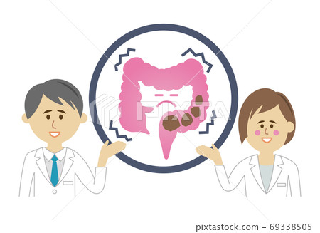 介紹便秘症狀的醫生的插圖圖像 69338505